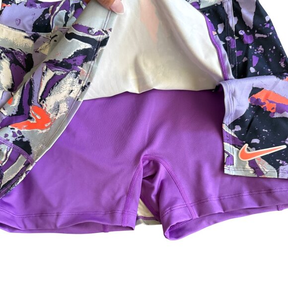 Nike Purple Abstract Print Tennis Skort With Inner Shorts Size M - Picture 3 of 6